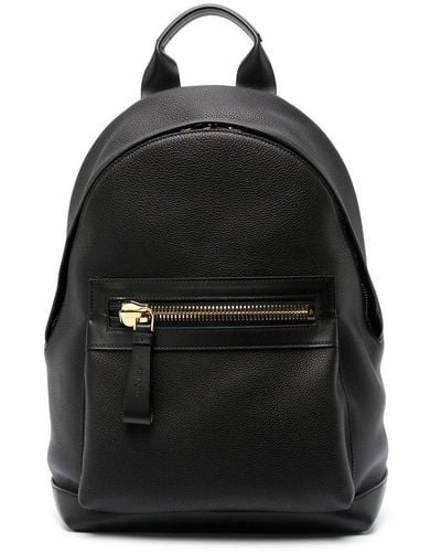 Tom Ford Buckley Grained Leather Backpack - Black