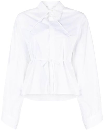 MM6 by Maison Martin Margiela Tie-fastening Cotton Shirt - White