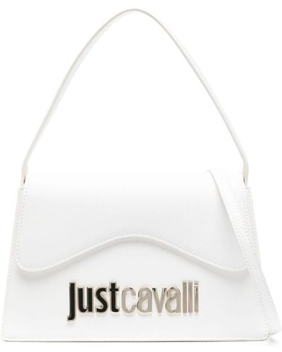 Just Cavalli Logo-lettering Faux-leather Tote Bag - White