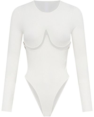 Dion Lee Cut-out Long-sleeve Bodysuit - White