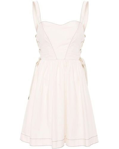 Pinko Mini-jurk Van Popeline - Naturel