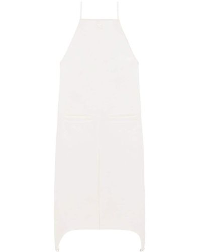 Courreges ロゴパッチ ノースリーブ ドレス - ホワイト