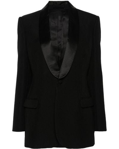 Wardrobe NYC Single-breasted Wool Blazer - Black