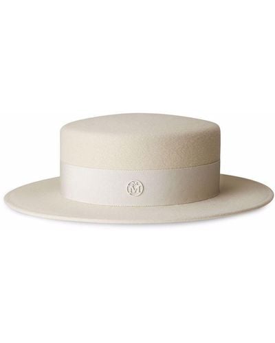 Maison Michel Kiki Waterproof Canotier Hat - White