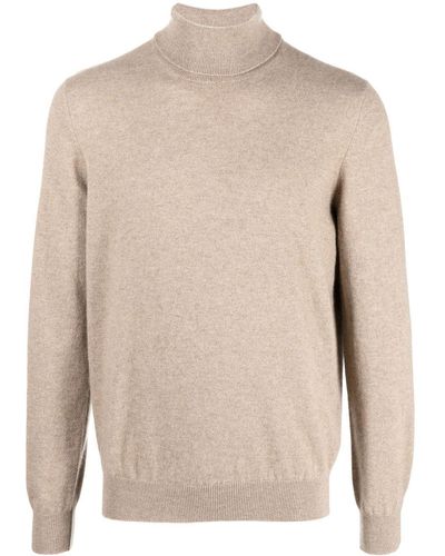 Lardini Roll-neck Cashmere Sweater - Natural