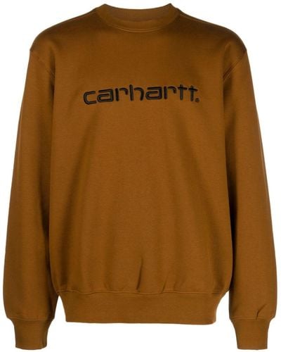 Carhartt Sweat en jersey à logo brodé - Marron