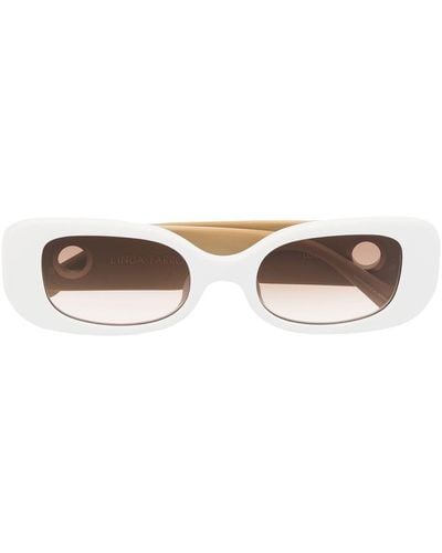 Linda Farrow Ovale Sonnenbrille mit Glitter-Effekt - Weiß