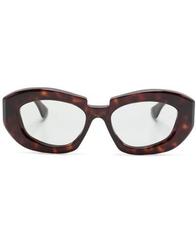 Kuboraum X23 Geometric-frame Sunglasses - Brown