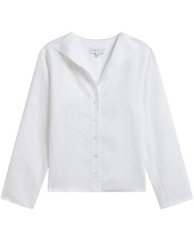 agnès b. Long-sleeve Linen Shirt - White