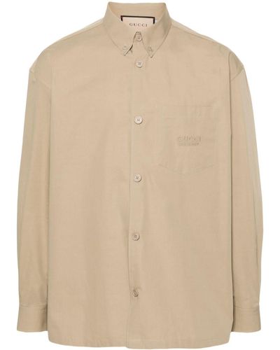 Gucci Logo Cotton Shirt - Natural