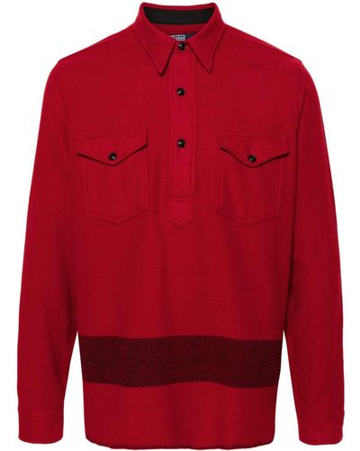 Polo Ralph Lauren Striped Wool Blend Polo Shirt - Red