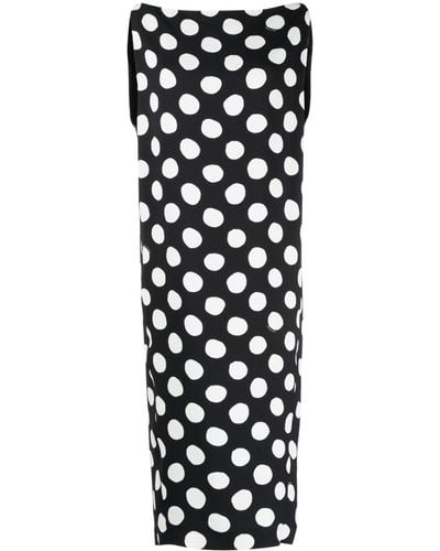 Marni Polka Dot-print Midi Dress - Black