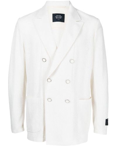 MAN ON THE BOON. Bookle Double-breasted Blazer - White
