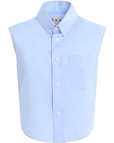 Marni Sleeveless Cotton Shirt - Blue