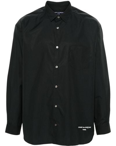 Comme des Garçons Embroidered-logo Cotton Shirt - Black