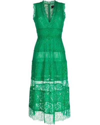 Cynthia Rowley Paneled Lace Midi Dress - Green