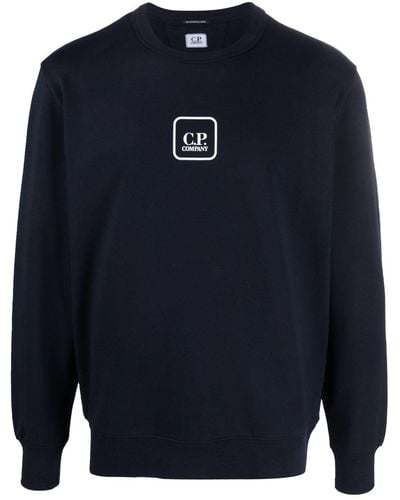 C.P. Company Sweatshirt mit Logo-Print - Blau