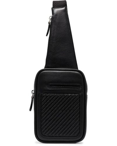 Zegna Insta-pack Leather Crossbody Bag - Black