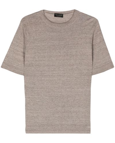 Dell'Oglio Meliertes T-Shirt mit rundem Ausschnitt - Grau