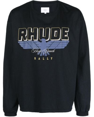 Rhude Logo-print Cotton T-shirt - Black