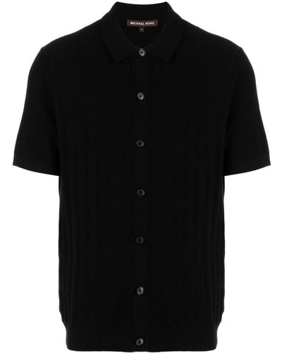 Michael Kors Short-sleeve Fine-knit Shirt - Black