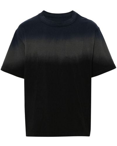 Sacai T-shirt Met Kleurverloop - Zwart