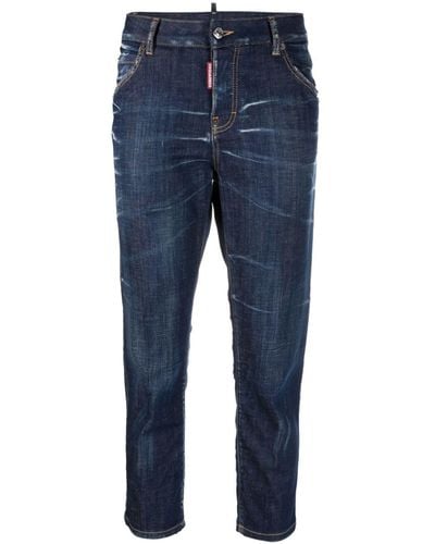 DSquared² Tief sitzende Cropped-Jeans - Blau