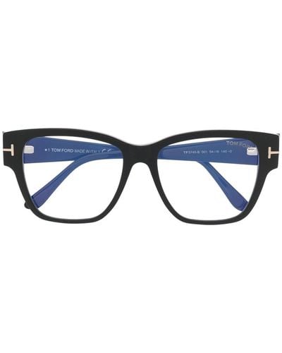 Tom Ford Brille mit breitem Gestell - Blau