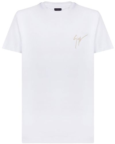 Giuseppe Zanotti T-Shirt mit Logo-Stickerei - Weiß