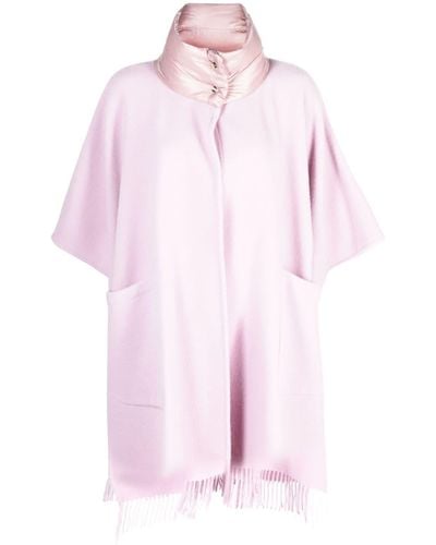 Herno Panelled Wool Cape - Pink