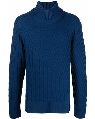 Karl Lagerfeld ケーブルニット セーター - ブルー