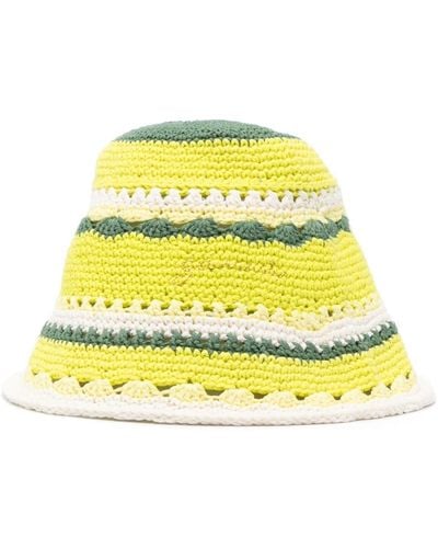 Ganni Crochet Bucket Hat - Yellow