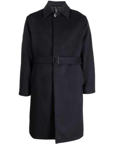 Mackintosh Belted Wool-cashmere Blend Trench Coat - Blue