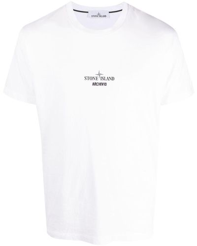 Stone Island Camiseta con logo estampado - Blanco
