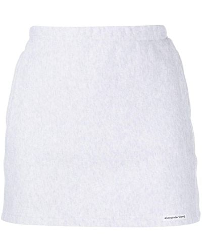 Alexander Wang Logo-patch Cotton Miniskirt - White