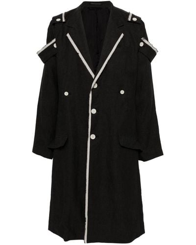 Yohji Yamamoto Manteau à bords contrastants - Noir
