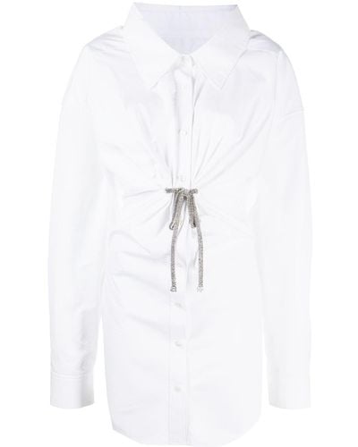 Alexander Wang Twist-front Shirt Mini Dress - White