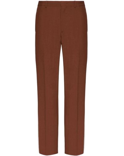 Valentino Garavani Side-stripe Wool Pants - Brown