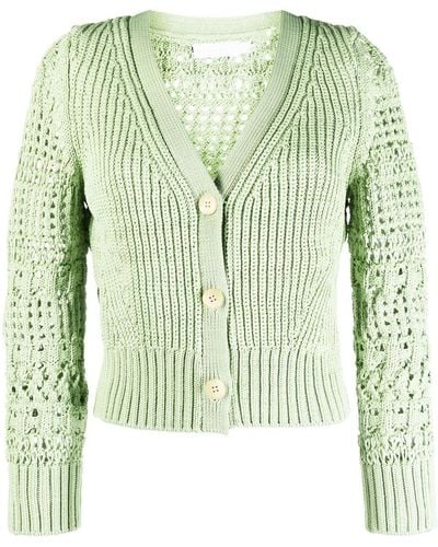 Jonathan Simkhai Crochet V-neck Cardigan - Green