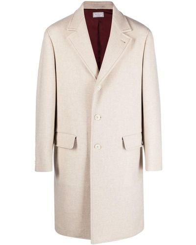 Brunello Cucinelli Notched-lapels Single-breasted Coat - Natural