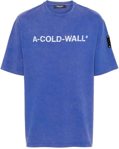 A_COLD_WALL* Camiseta Overdye Logo - Azul