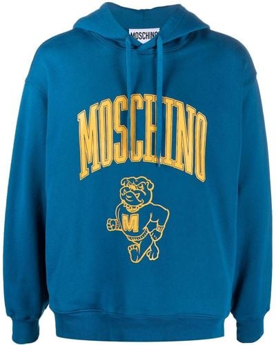 Moschino Sudadera con capucha y logo - Azul