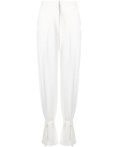 Blanca Vita Pantalon de tailleur à chevilles nouées - Blanc
