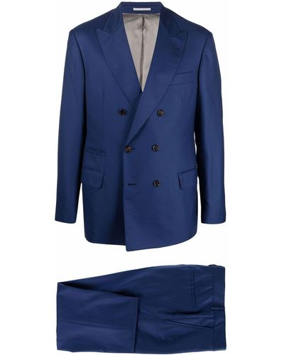 Brunello Cucinelli Two-piece Tailored Double-breasted Suit - Blue