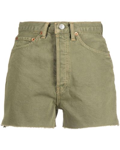 RE/DONE Mid-rise Cut-off Shorts - Green