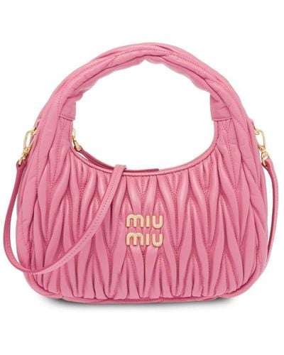 Miu Miu Mini Wander Matelassé Shoulder Bag - Pink