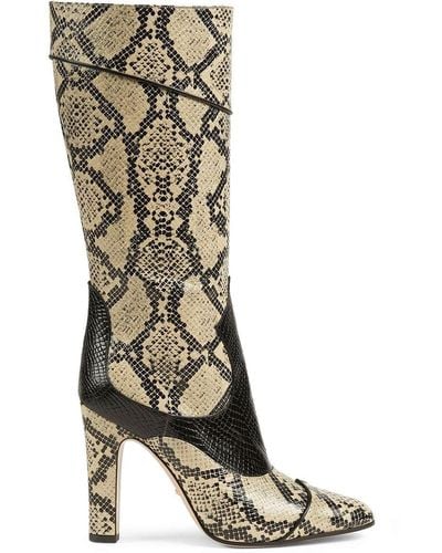 Gucci Snakeskin-print Leather Boots - White