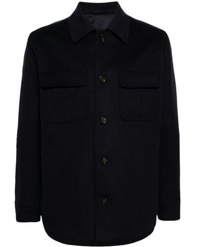 N.Peal Cashmere Spread-collar wool-blend jacket - Schwarz