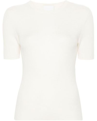 Allude Knitted Wool T-shirt - White