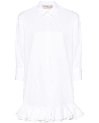 Blanca Vita Acaly ruffle-detail dress - Bianco